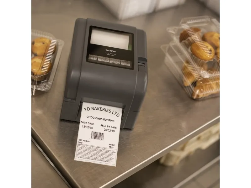 Brother TD-4520TN - Etiketprinter - direkte termisk/termisk overførsel - Rulle (11 cm) - 300 x 300 dpi - op til 127 mm/sek. - USB 2.0, LAN, USB vært, RS232C