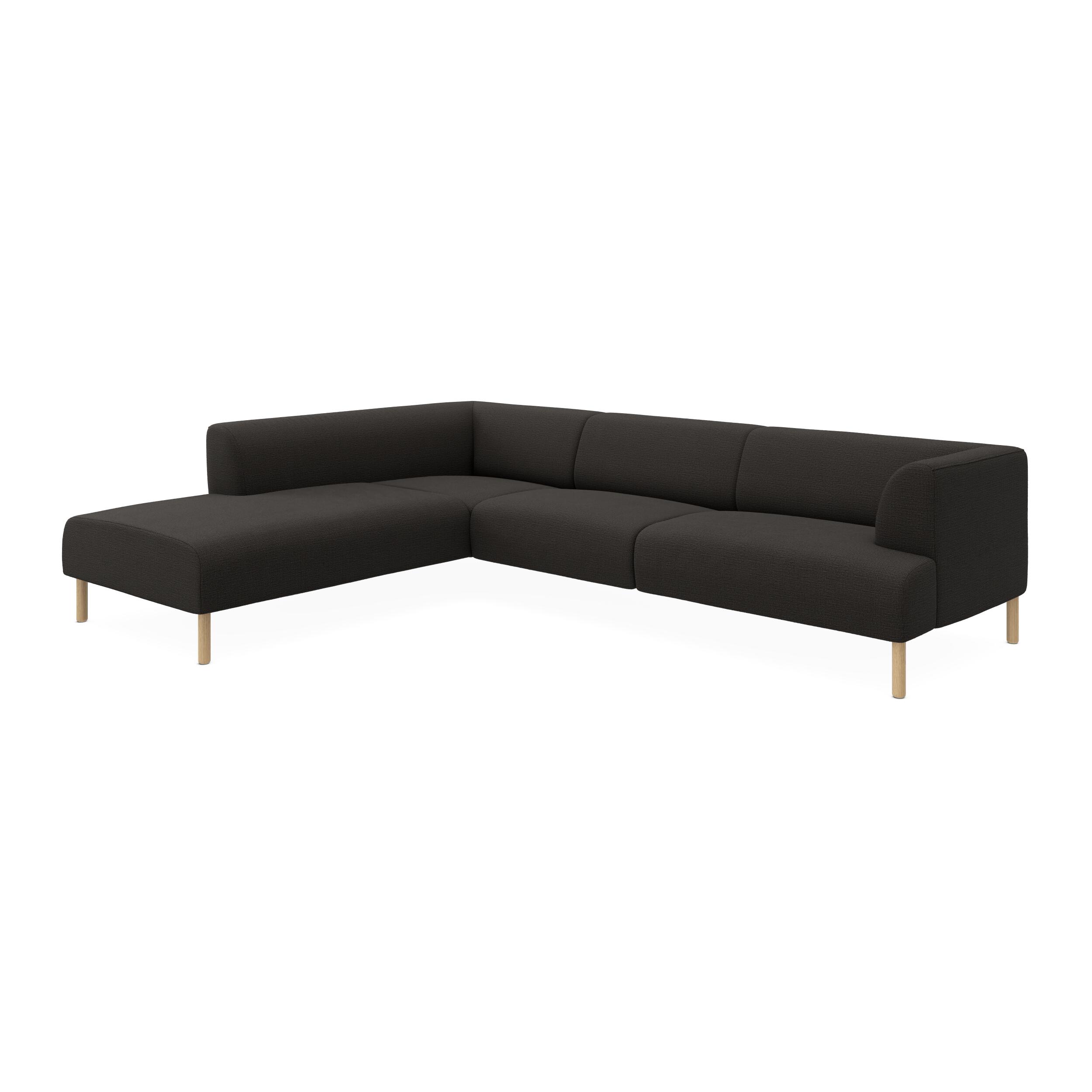 Teron venstrevendt sofa med pufafslutning