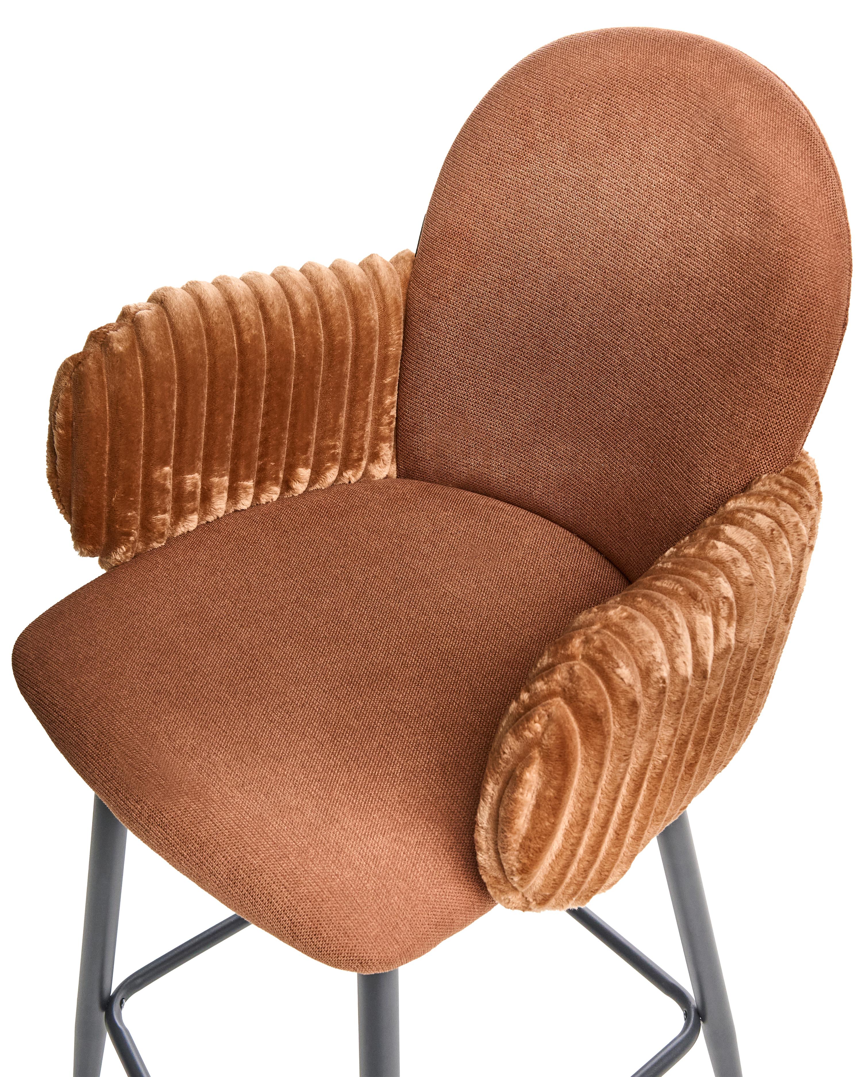 Set van 2 barstoelen AMITY Stof Bruin