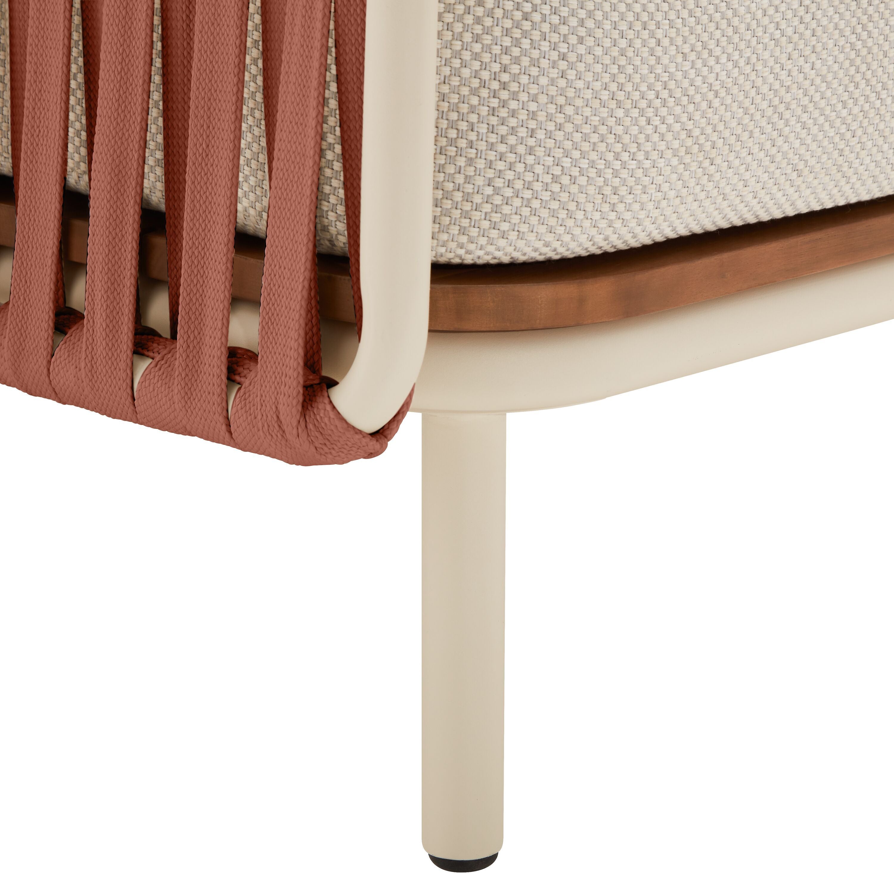 NIHOA 3er Sofa Arml. Rope Terracotta - Terra / B: 234.0 cm x T: 81.0 cm x H: 18.0 cm