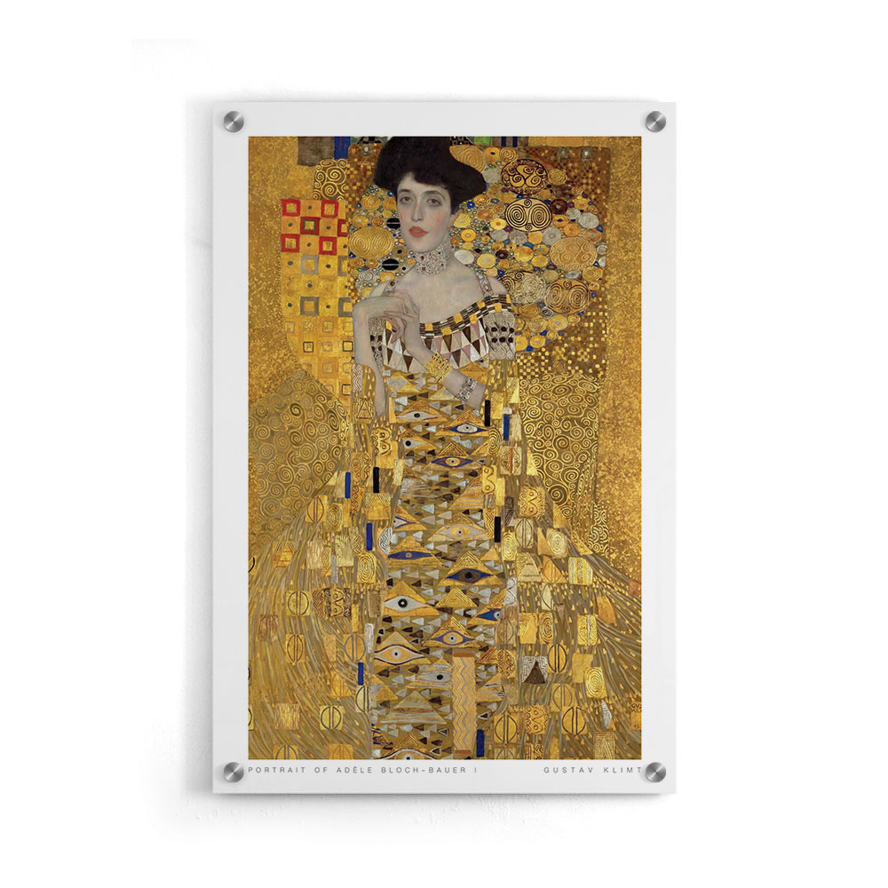 Walljar plexiglas schilderij - Gustav Klimt - Portret Van Adèle Bloch-Bauer I Plexiglas schilderij - 40 x 60 cm