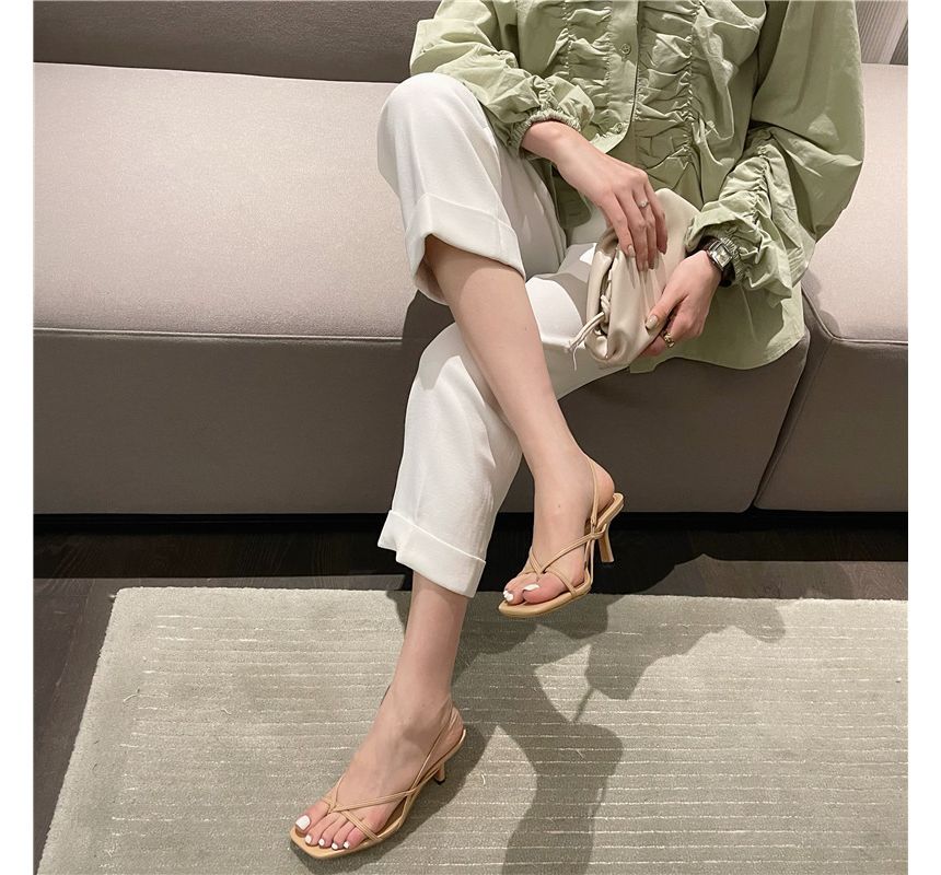 Anran - Thong slingback sandalen met kittenhak