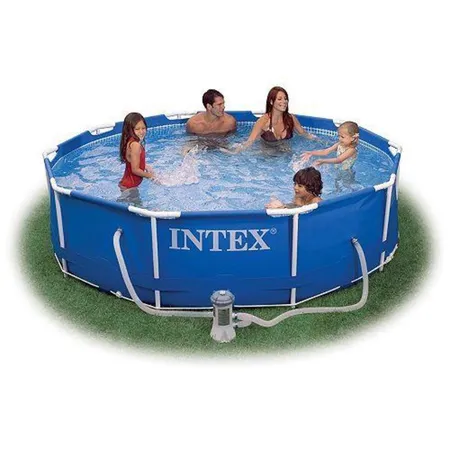 Intex Swimming Pool Metal Frame 366x76cm + Pumpe