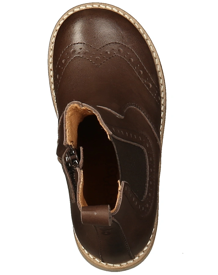 Chelsea-Boots LEVENTE mit Lochmuster in dunkelbraun