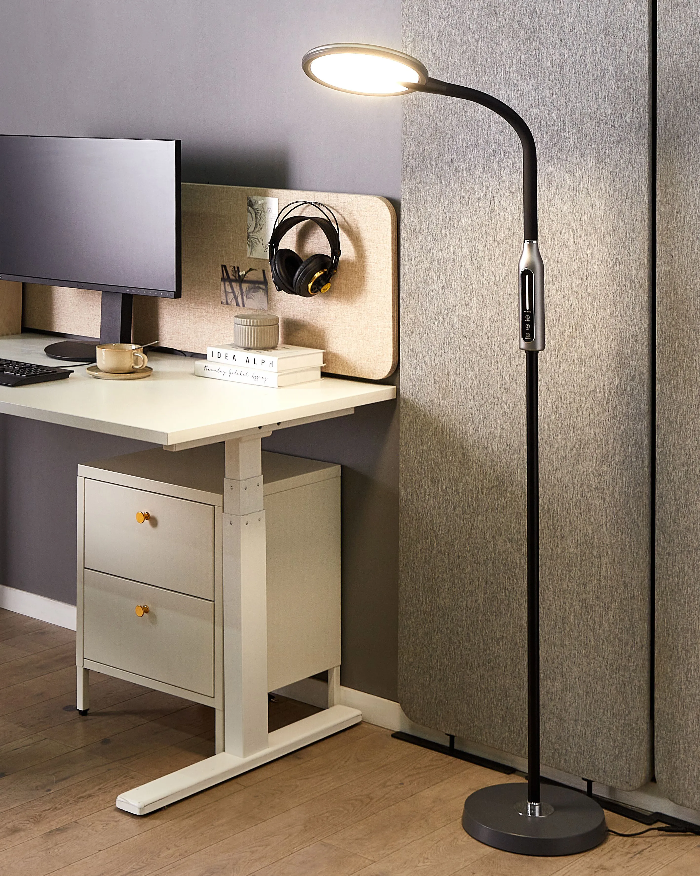 LED staande lamp CASSIOPEIA met dimmer Metaal Zwart