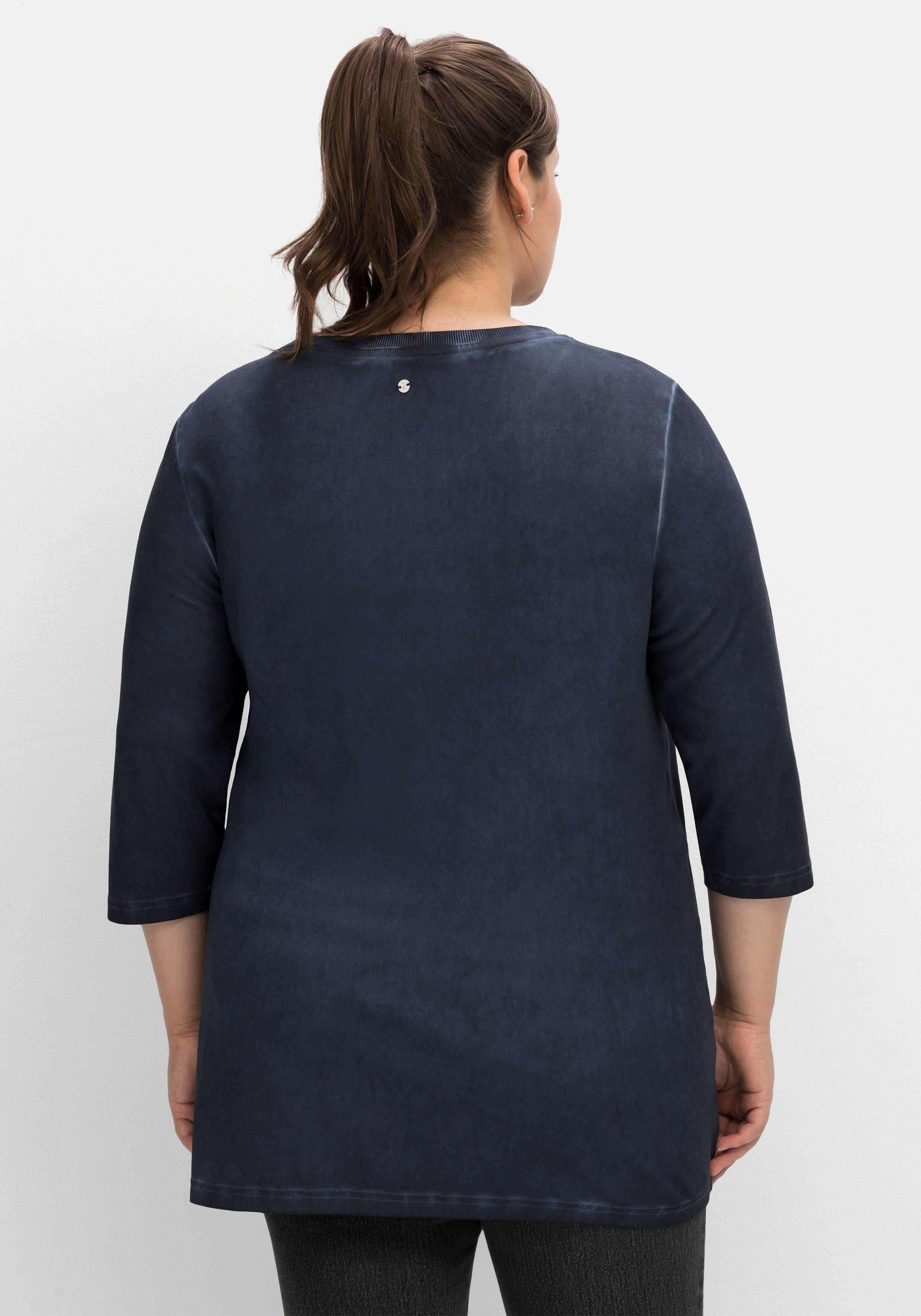 Shirt mit 3/4-Arm und Teddy-Stickerei vorn