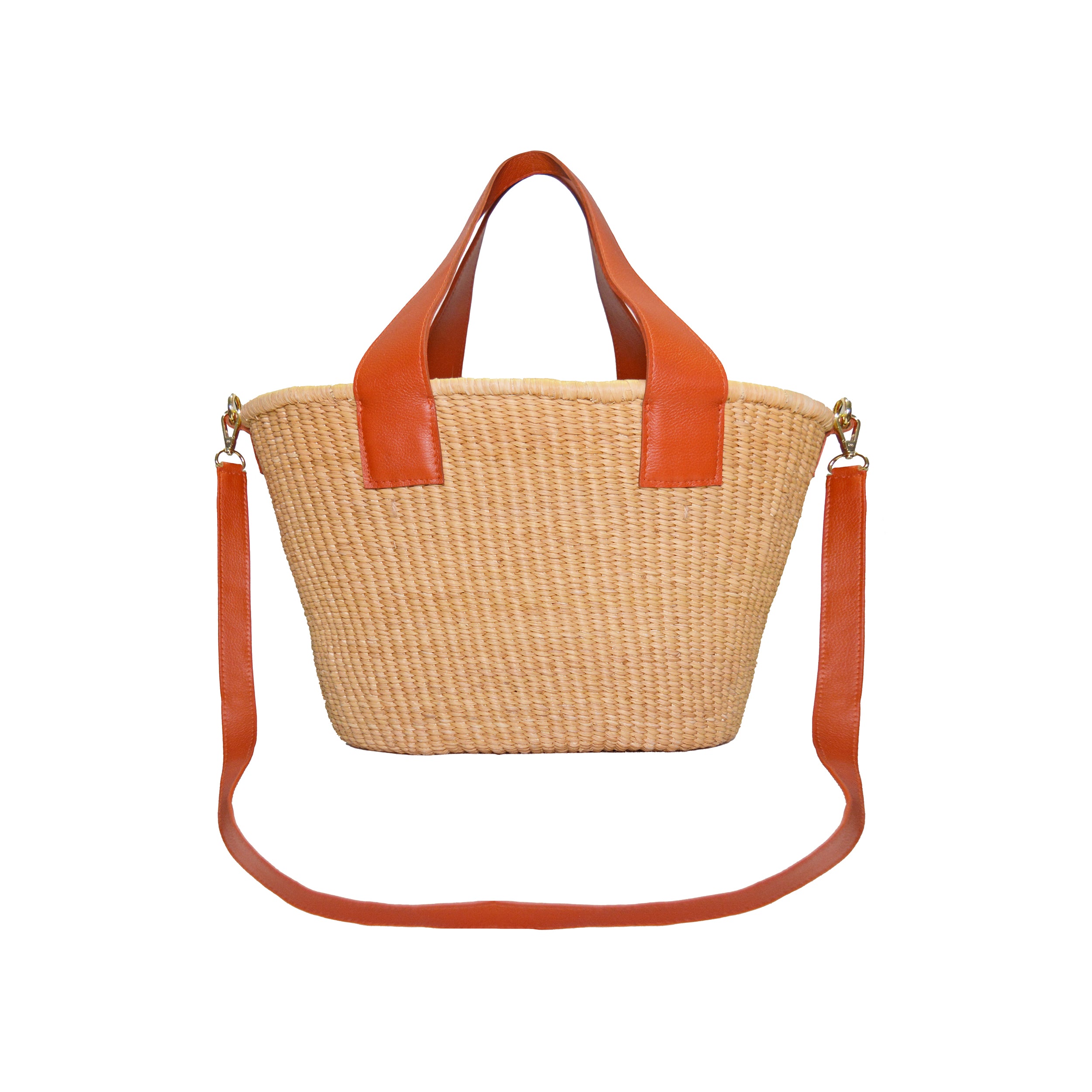 Sac Maxi Canasta en paille avec poignées en cuir et bandoulière amovible en cuir
