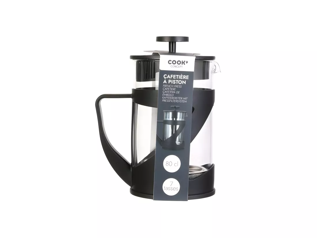 Cafetière à piston en verre et polypropylène Noo 80 cl - 7 tasses