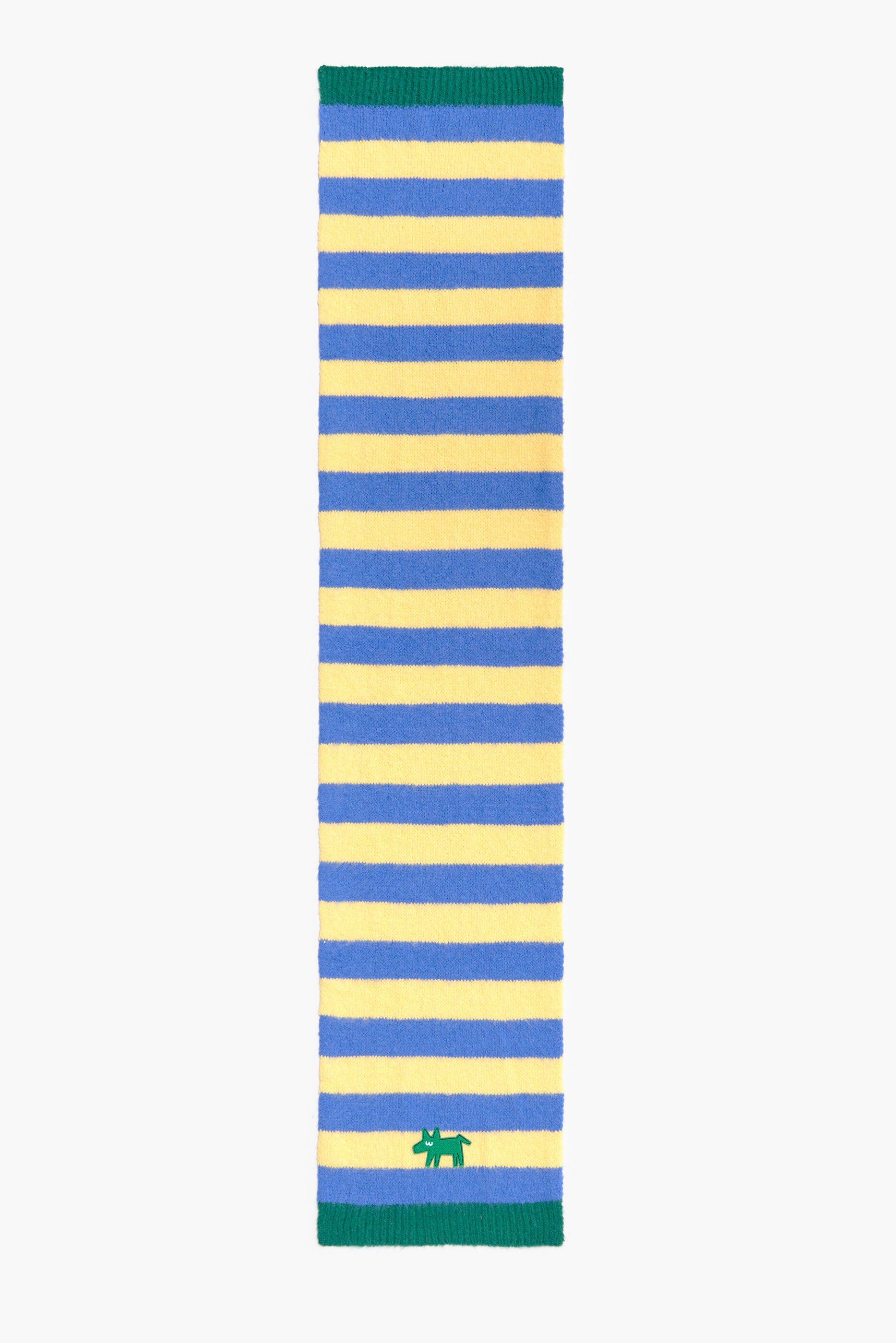 Cachecol de tricô com o logo da Lola, azul claro