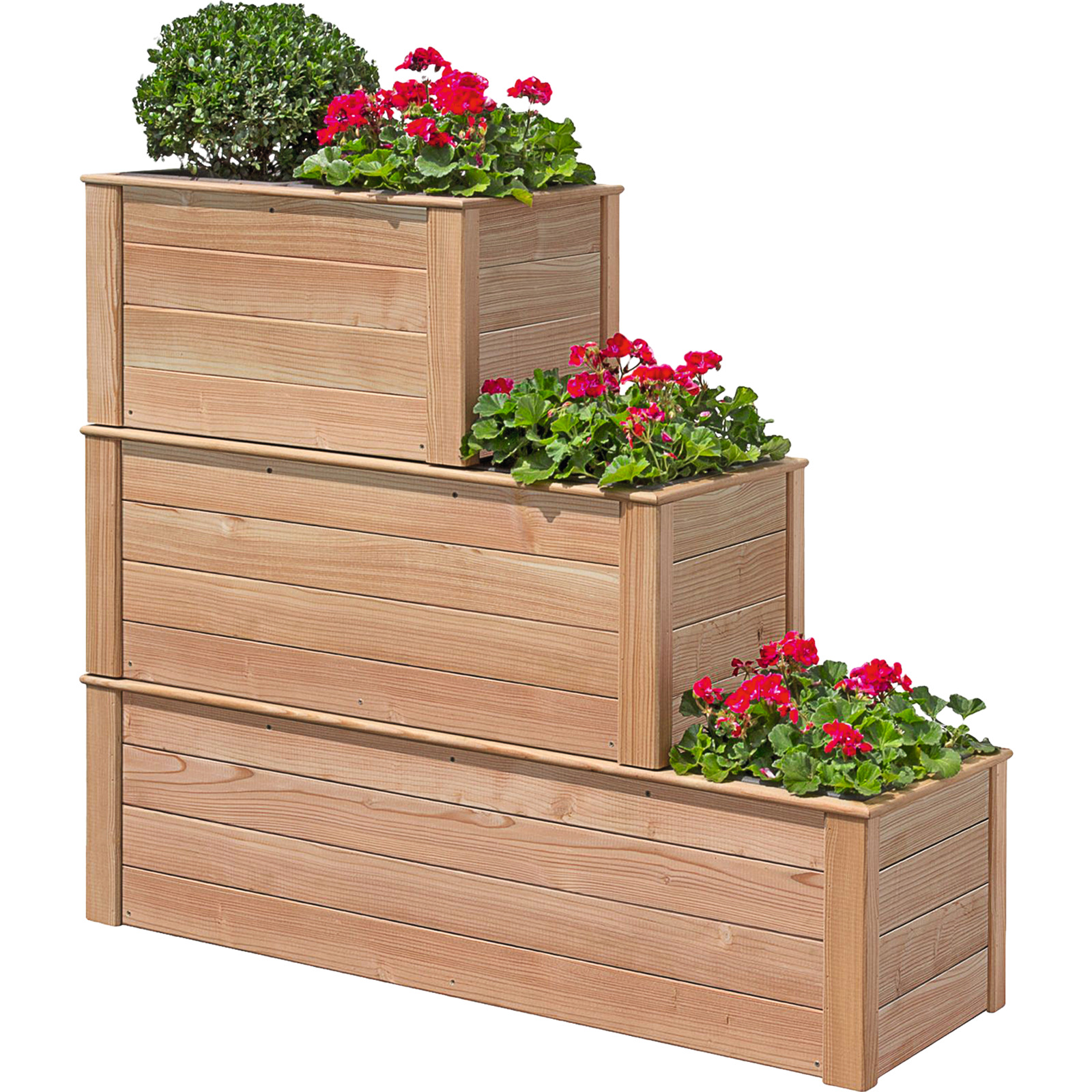 Blumenkasten 101 Lärche, 3 Einsätze
