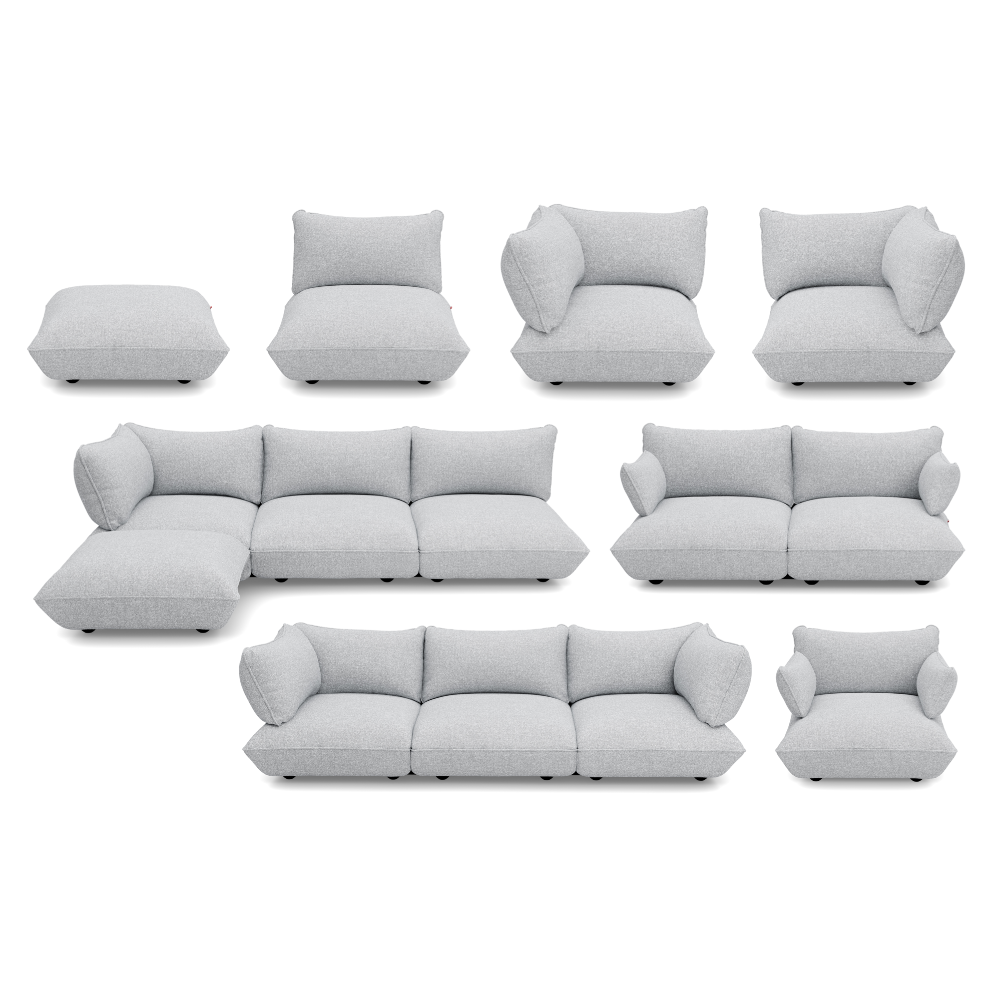 Hocker Sumo boucle recycled grey melange