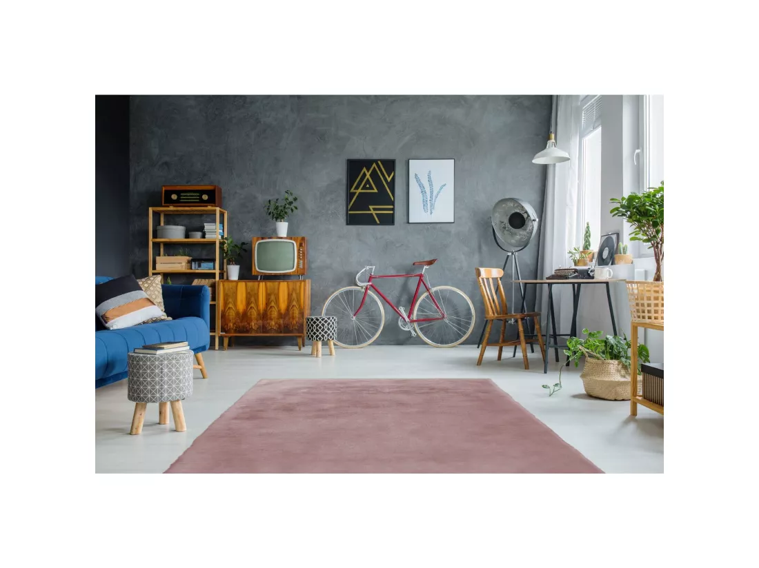 Tapis tissé rabbit 100 rosa - Rond Ø 160 cm