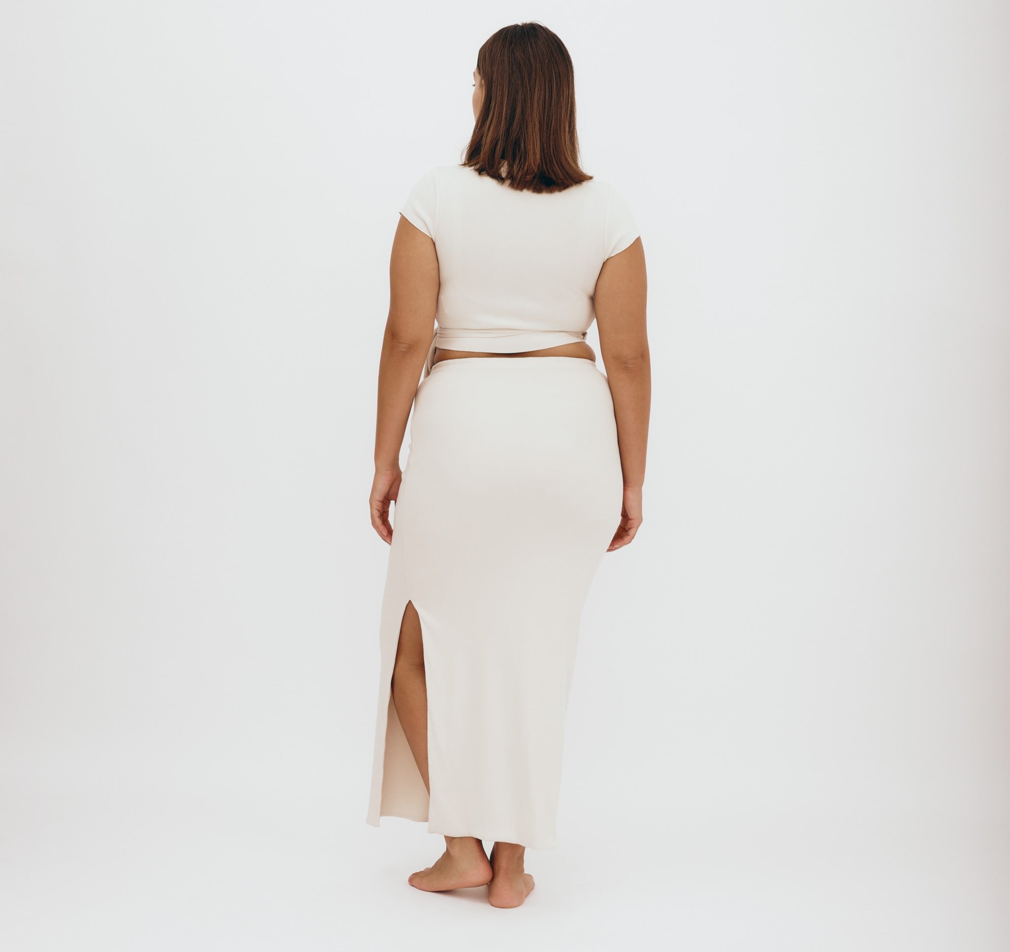 ORGANIC COTTON<br>Core Rib Wrap Crop Top