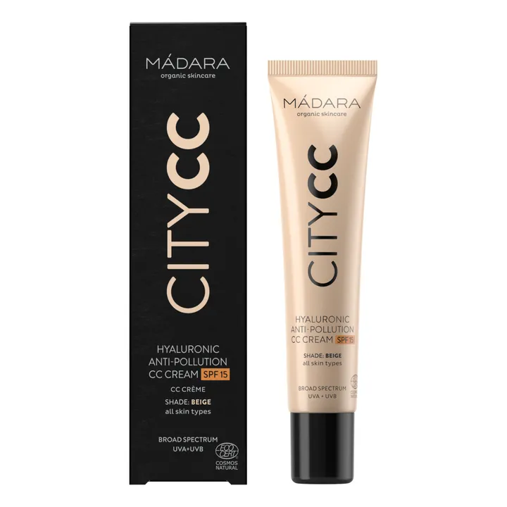 MÁDARA CITY CC Crème anti-Pollution à l’acide hyaluronique SPF15 - 40 ml | Beige