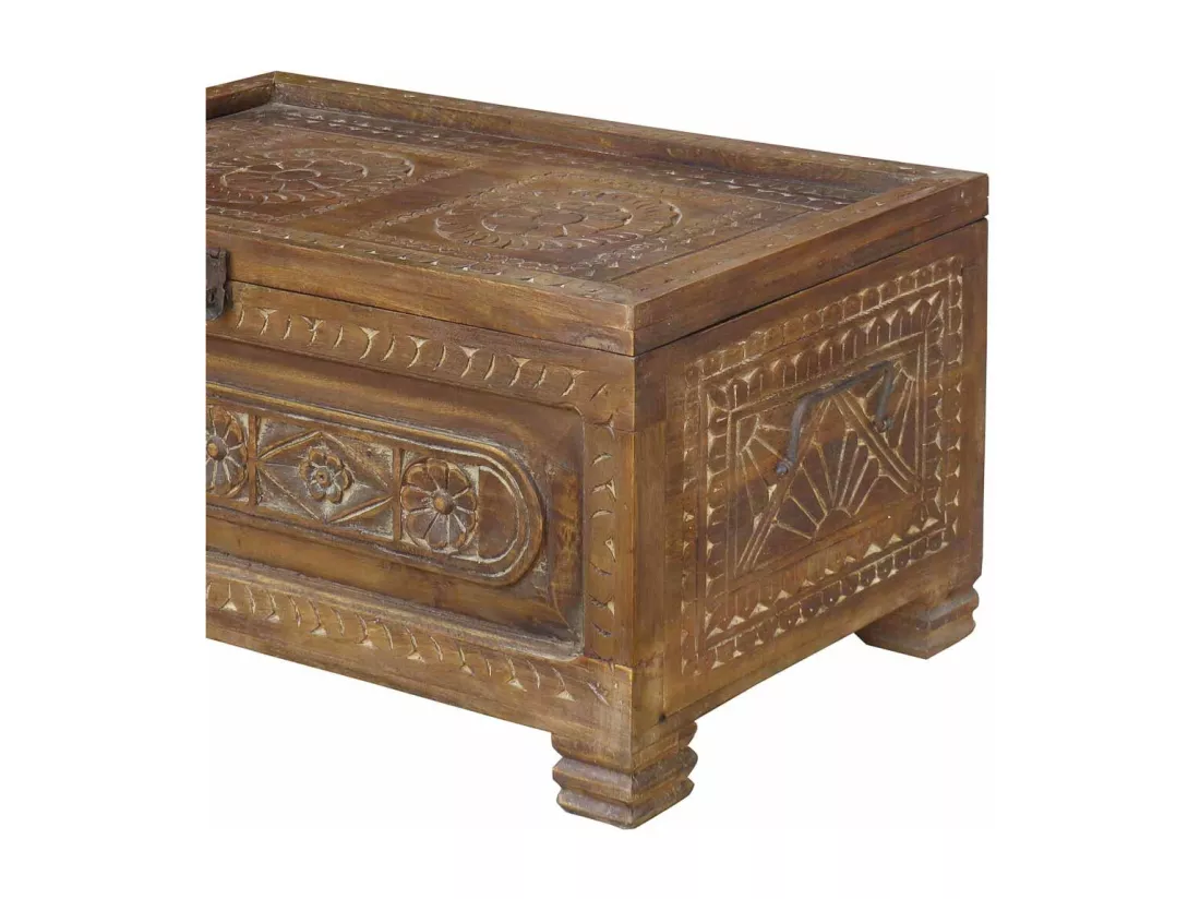Coffre en bois marron 65x37x33h