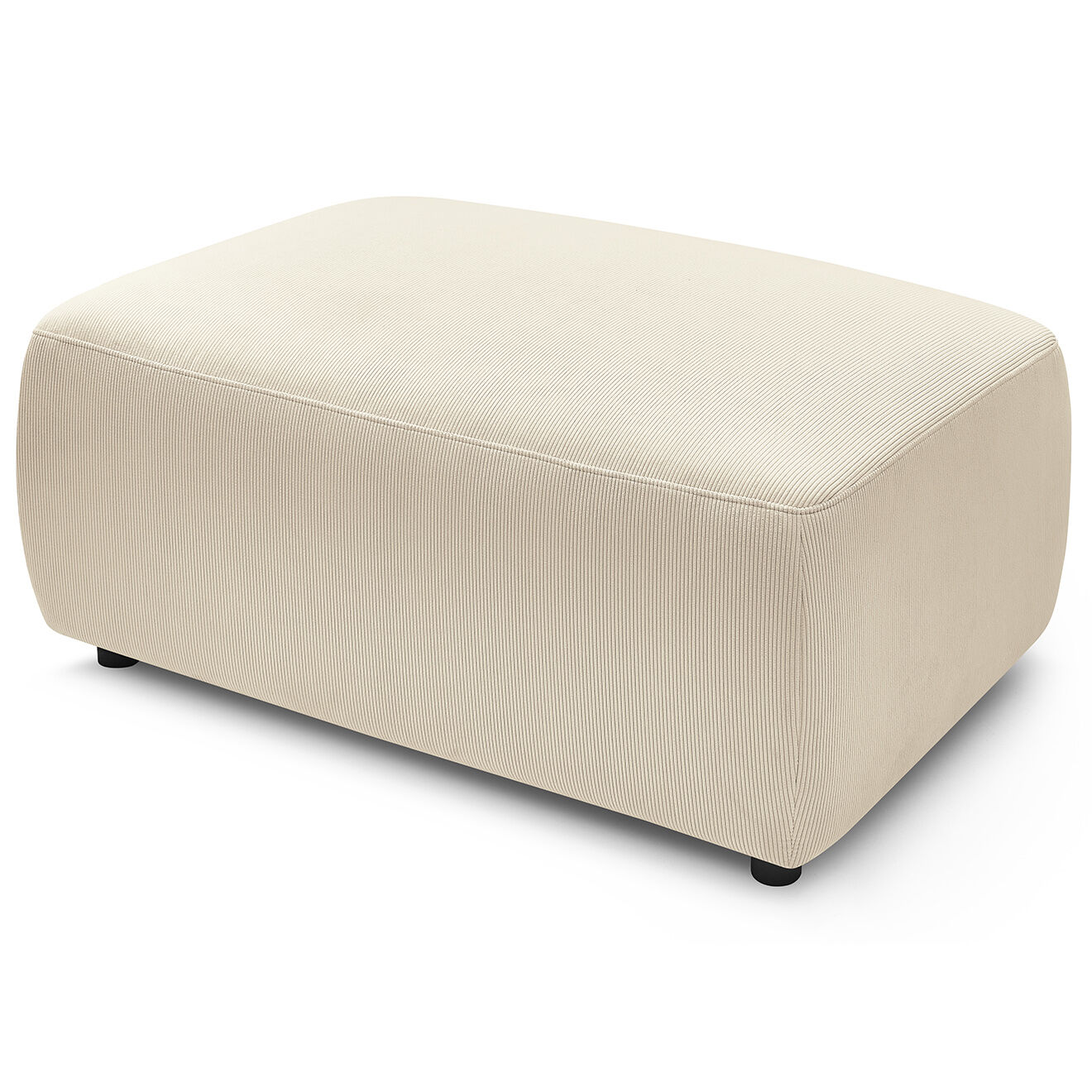 Bobochic Pouf en Velours côtelé Envy beige - 100x70x44 cm