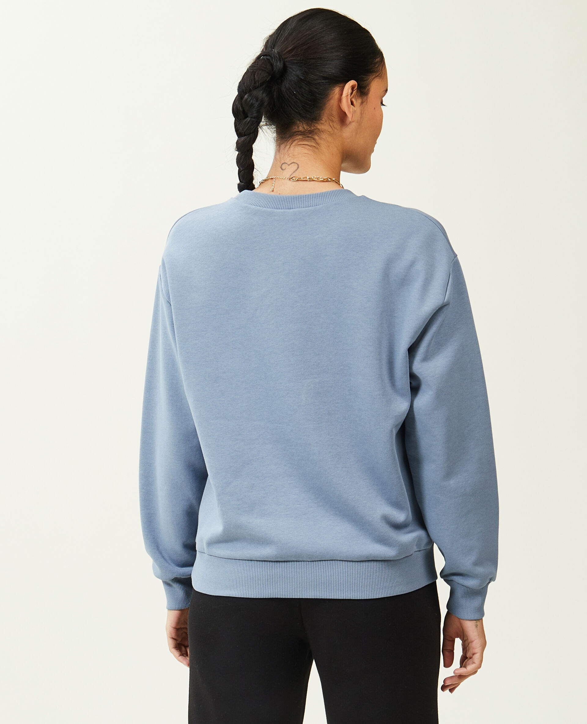 Sweat col rond - Bleu