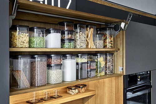 GEFU Vorratsdose PANTRY 3-teilig schwarz/ silberfarbig