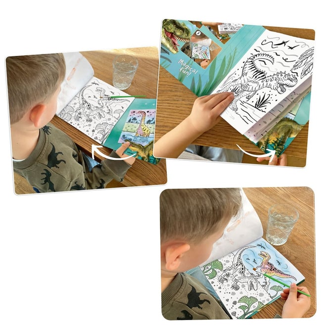 Dino World - Watercolour Book - Malbuch mit Pinsel
