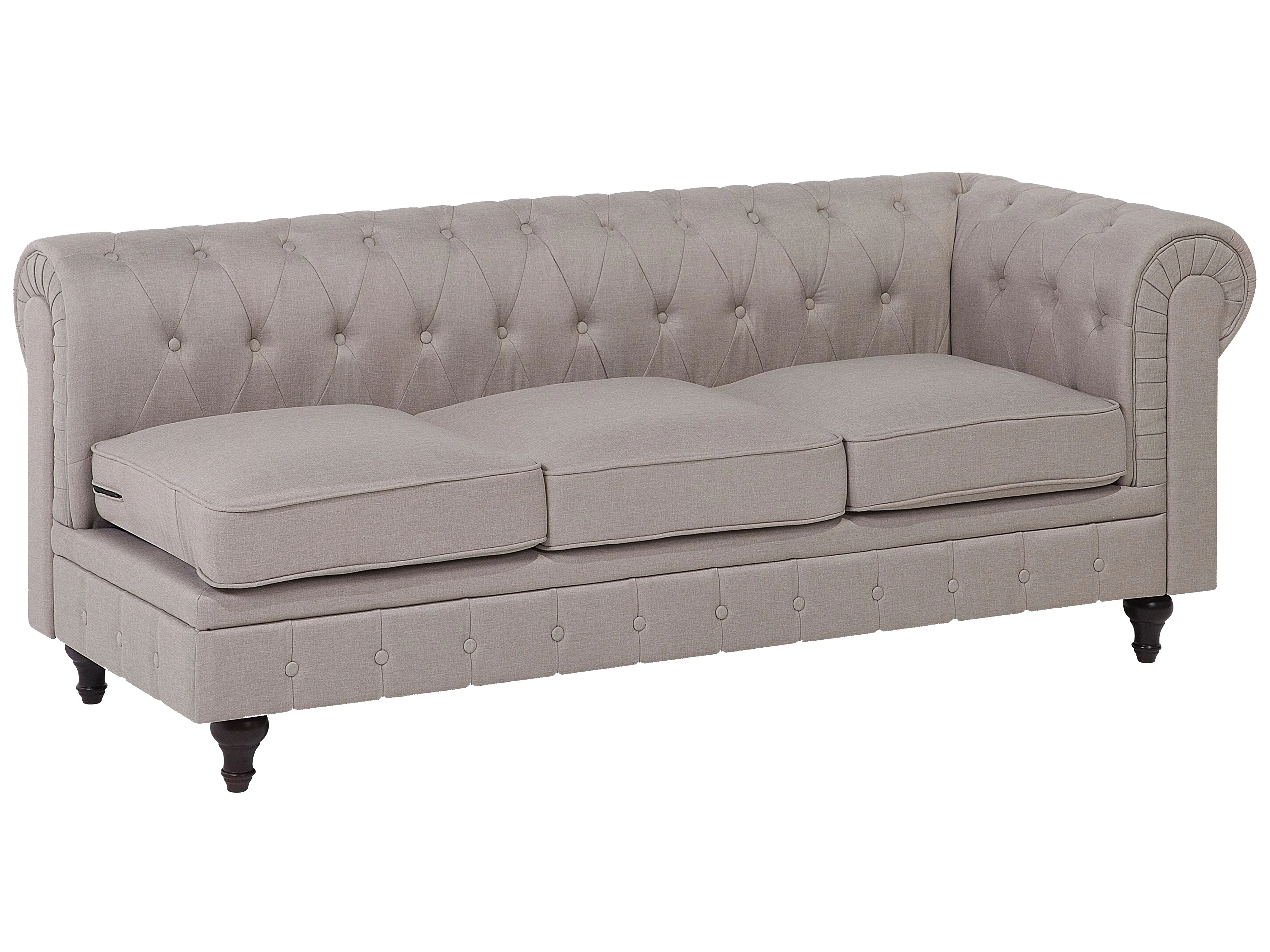 Hoekbank 6-zits CHESTERFIELD Stof Beige rechtszijdig
