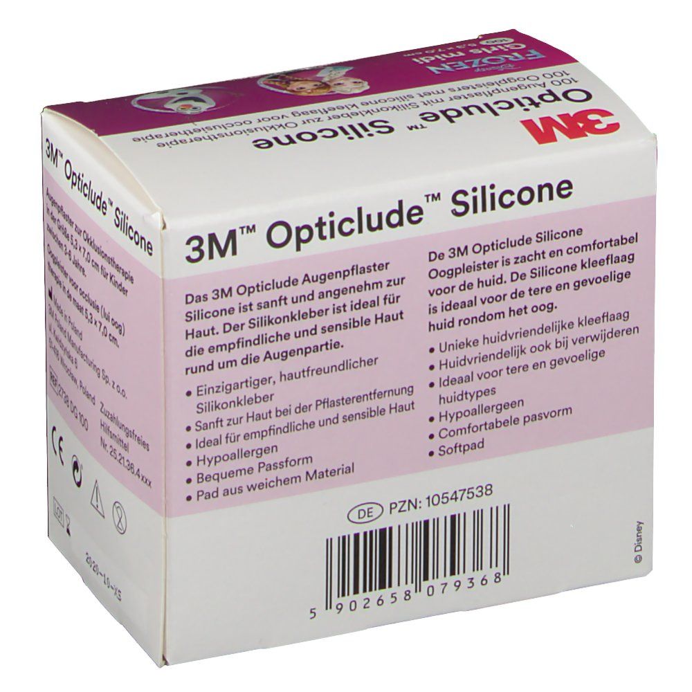 Opticlude 3M Silicone Disney Girls midi 5,3 cm x 7,0 cm