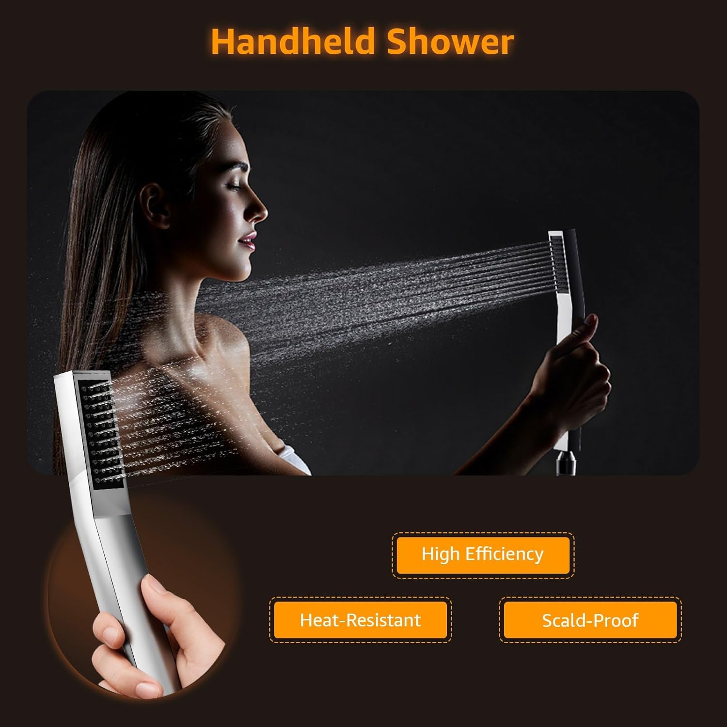 Duschsystem,Duschsystem Multifunktional Mit Thermostat,Messing,Mit LED-Farb Atmosphärenlicht,Kopfbrause Mit Fünf Wasserstrahl Modi,Handbrause,Deckenmontage,Chrom Duscharmatur Komplettset