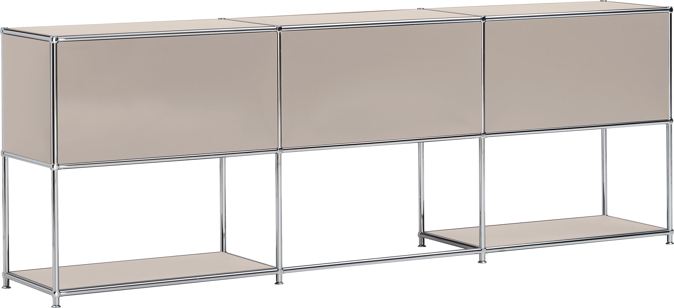 FLEXCUBE Schreibtisch - Taupe / B: 228.0 cm x T: 40.0 cm x H: 80.0 cm