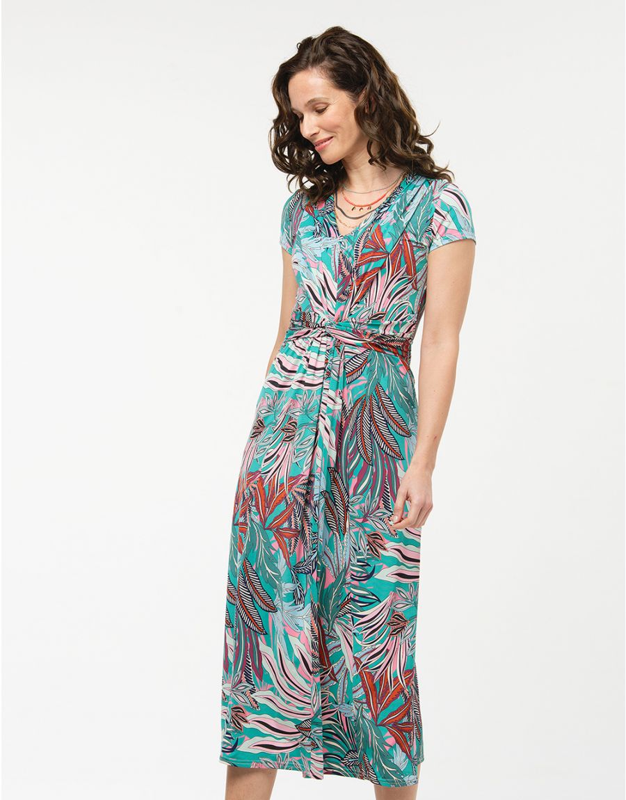 Robe longue turquoise