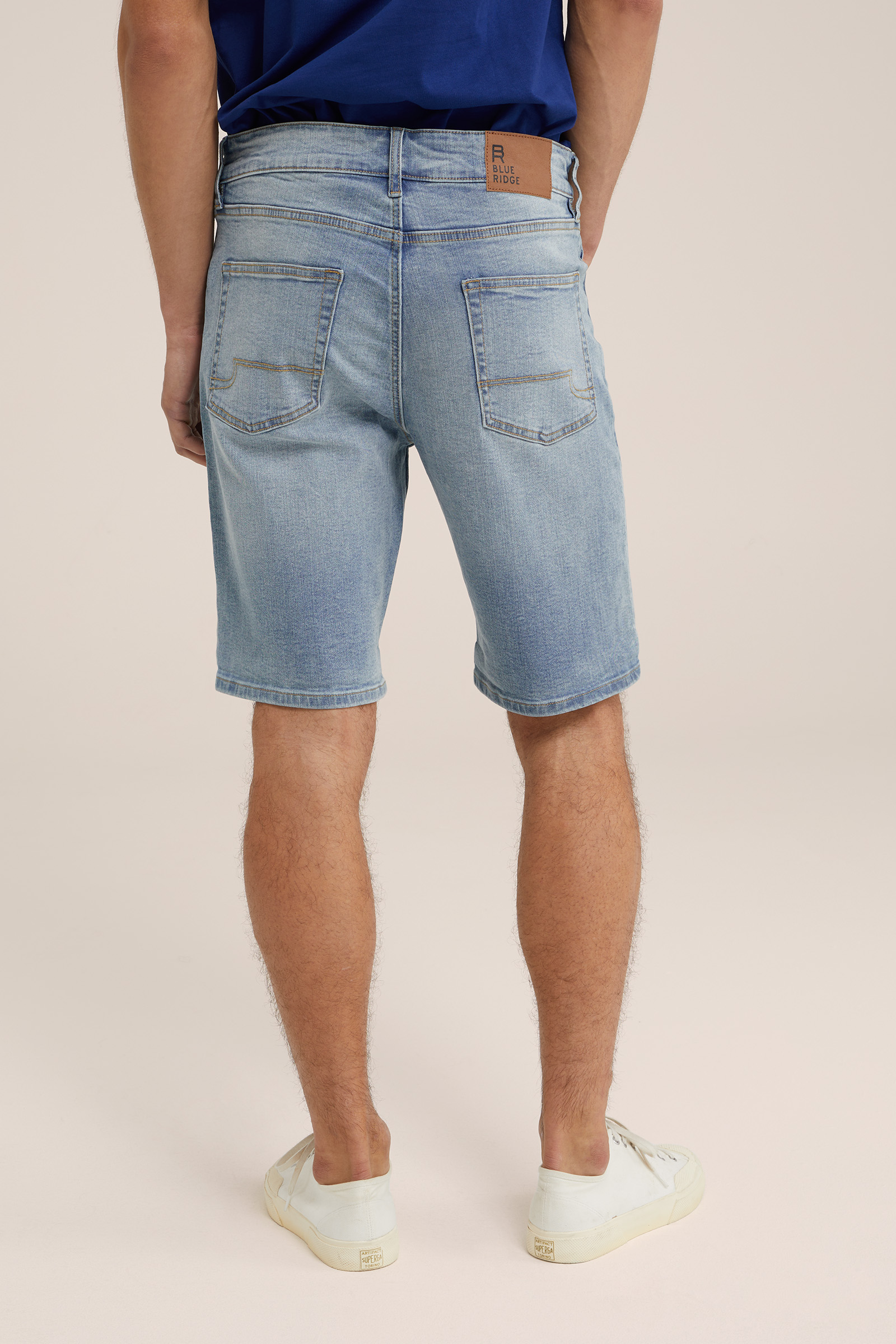 regular fit denimshort met stretch Blue Ridge Lichtblauw