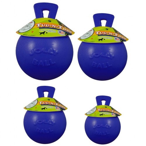 Bola para cães brincarem de puxar e arremessar, azul