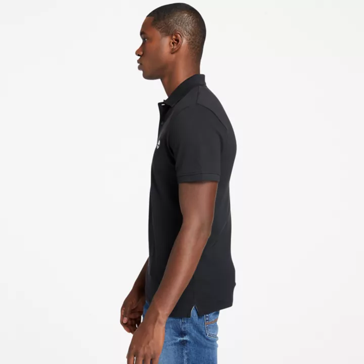 Polo stretch Merrymeeting River pour homme en noir
