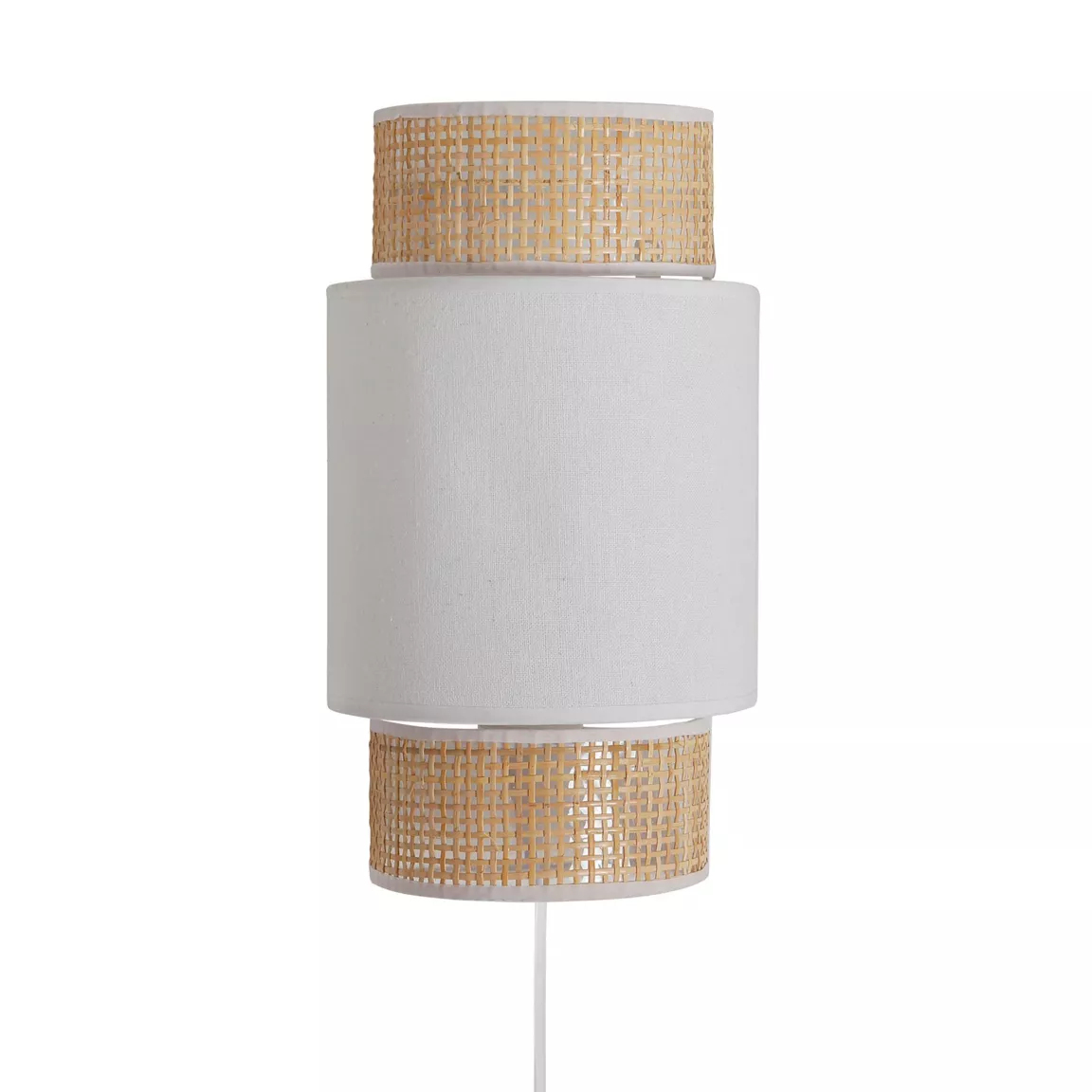 Applique murale rotin (H33 cm) Gigogne Blanche