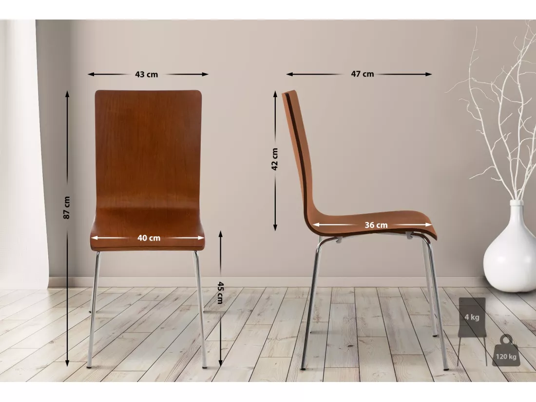 Lot de 2 Chaise de conférence - Bois & Antique - Marron - PEPE