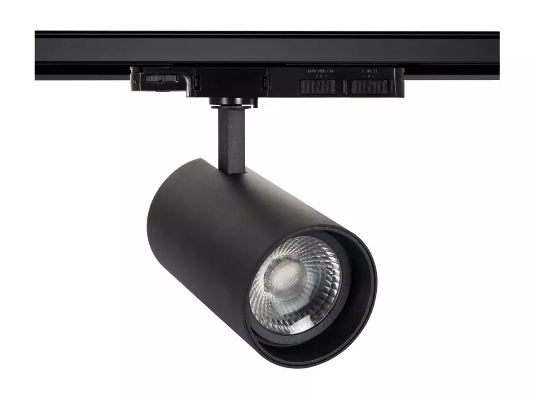 Spot LED sur Rail Triphasé 30-35-40W Lumo CCT Noir Sélectionnable (chaud-neutre-froid)