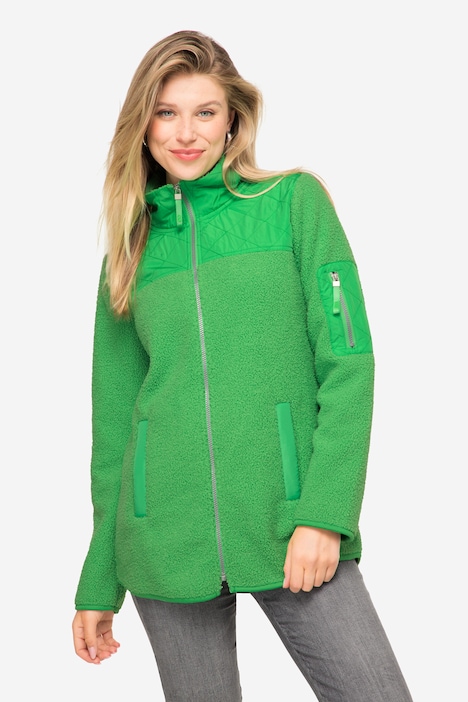 Teddyjacke, Stepp-Einsätze, Stehkragen, Zipper, OEKO-TEX