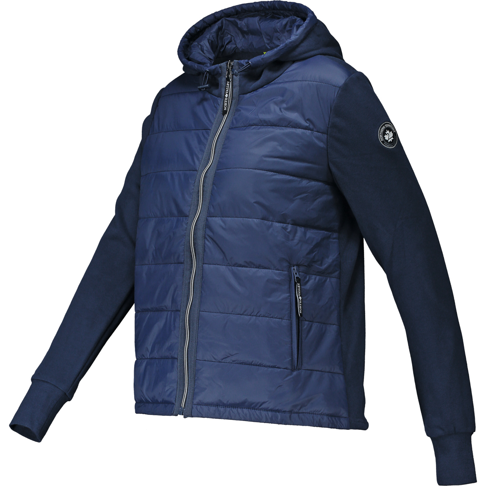 North Valley Damen-Hybridjacke mit Kapuze XL, dunkelblau