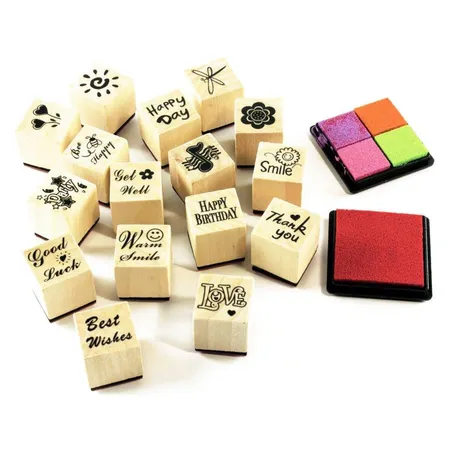 Stylex Stempel Holz 16 Stück, Sortiert