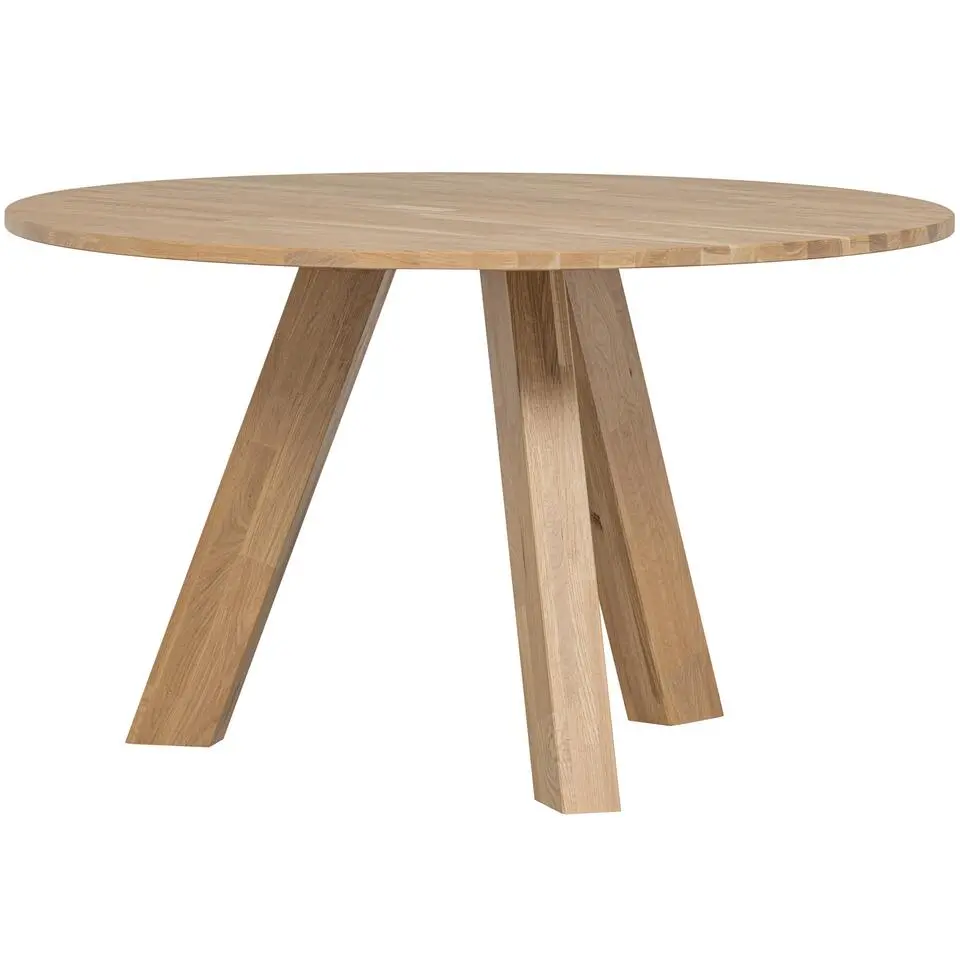 WOOOD Rhonda Eettafel - Rond - Eiken - Naturel - Ø129 cm