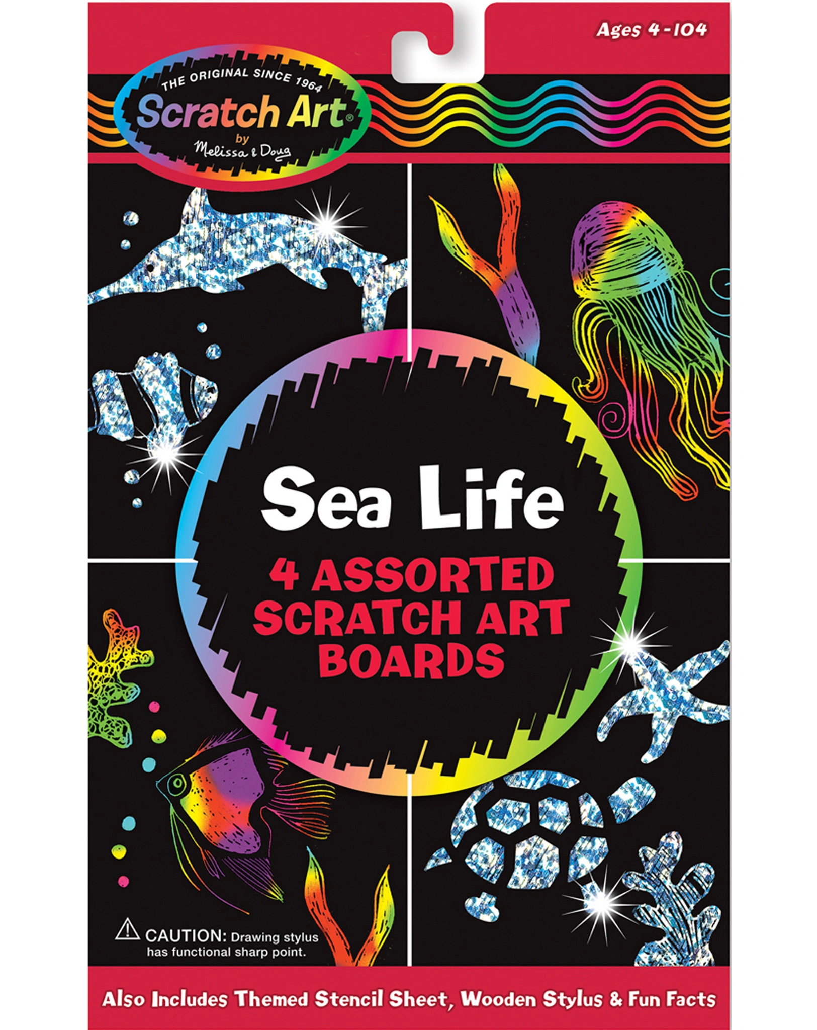 Kratzbild-Set SCRATCH ART - MEERESTIERE 6-teilig