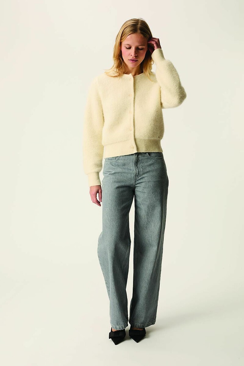 DES PETITS HAUTS<br>Carigan com gola redonda, COMINHO