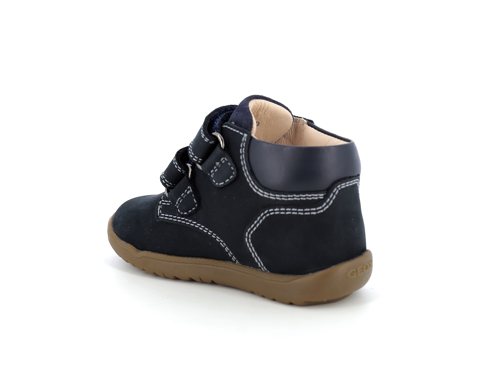 Geox-B MACCHIA  B164NC Cuir Marine Rouge