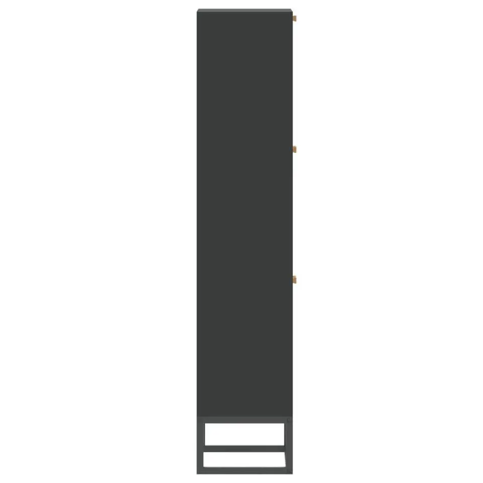 vidaXL - Schoenenkast 6 paar met 3 lameldeur - Zwart - Hout - 52x25x120 cm