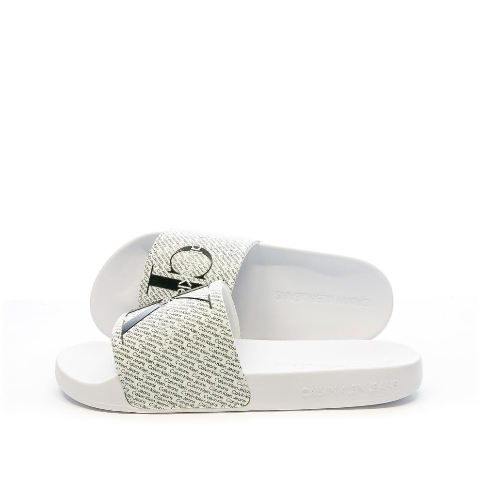 Calvin Klein Jeans Claquette Blanche Femme Calvin Klein Jeans Slide