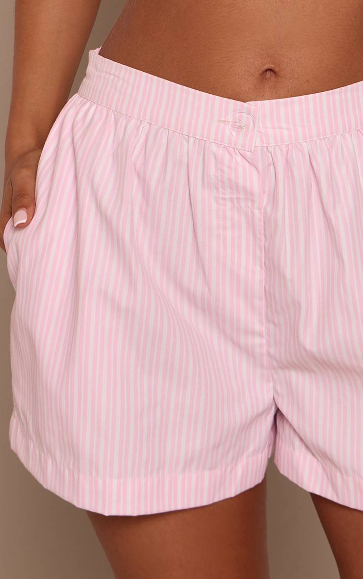 Rose Bébé Short En Lin À Rayures Fines Avec Boutons Petite - Ensemble Coordonné