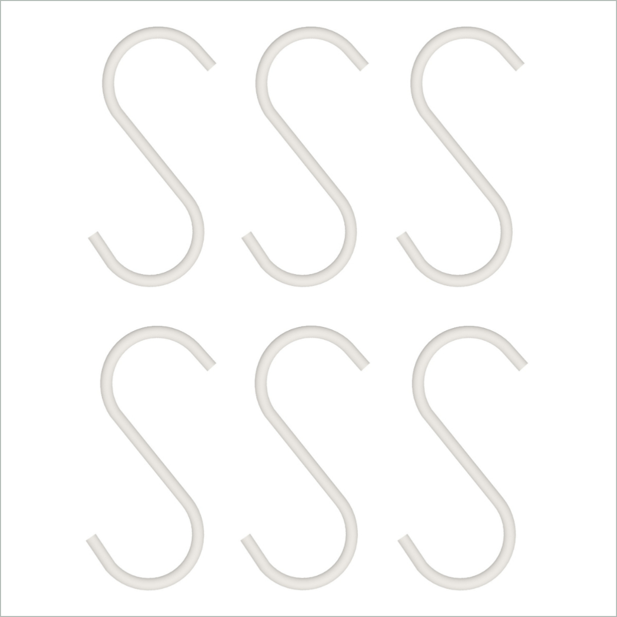 6x S-haak Wit 9,5cm