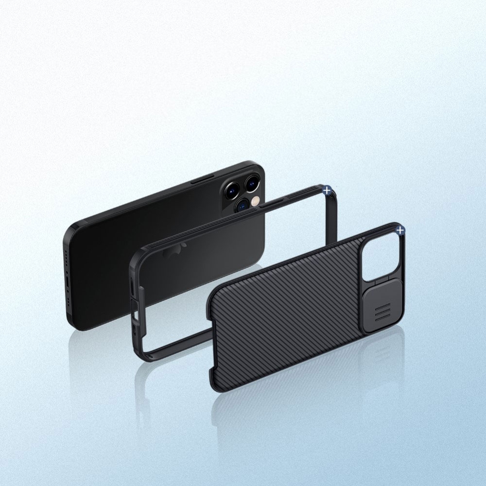 iPhone 12 / iPhone 12 Pro Schutz Hülle Cam-Slider Kameraschutz - Schwarz
