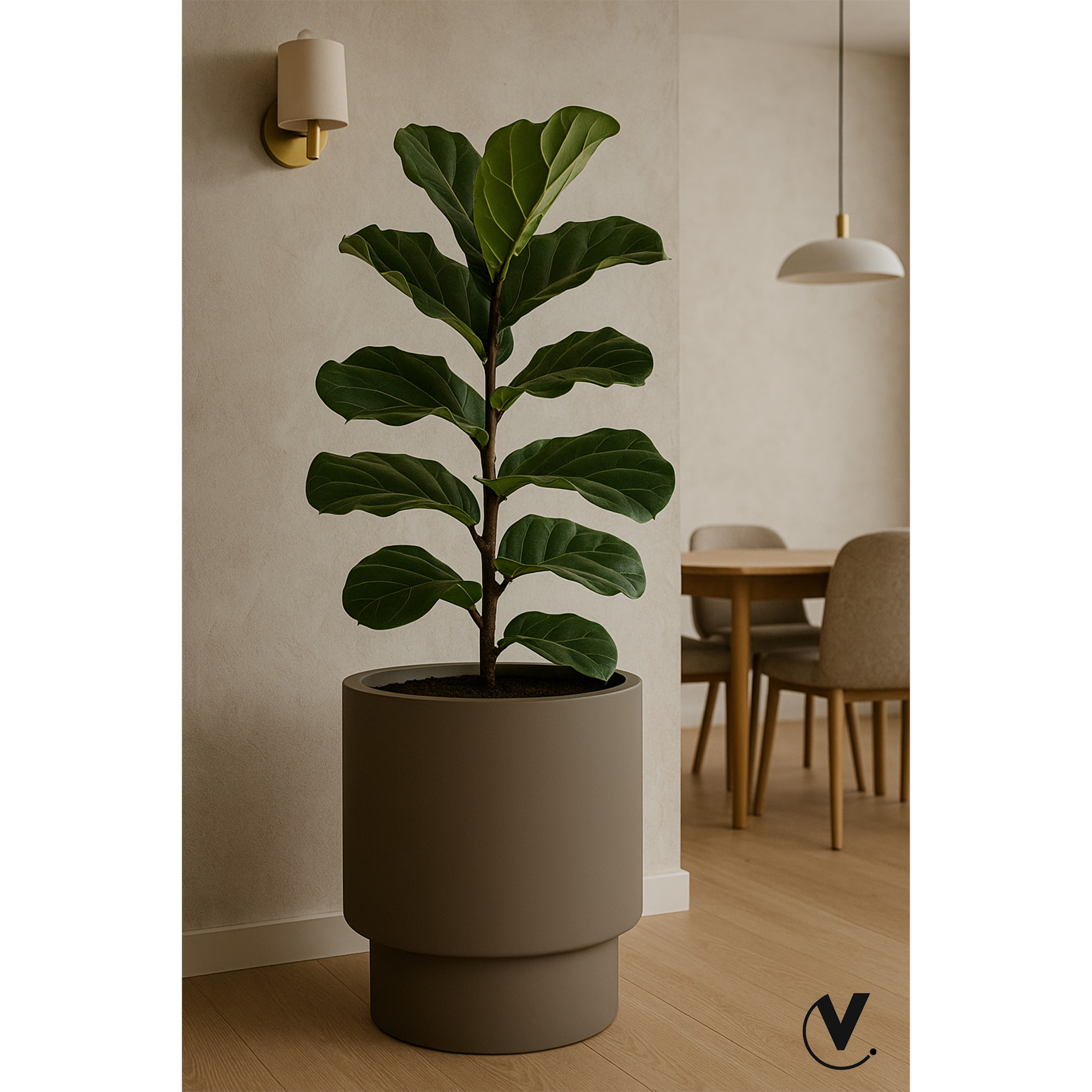 Plantenpot Almstok taupe Ø50 x H65 cm