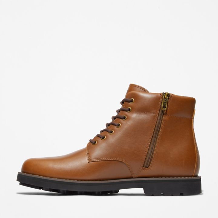 Bota Alden Brook com zíper lateral para homem, na cor marrom claro.
