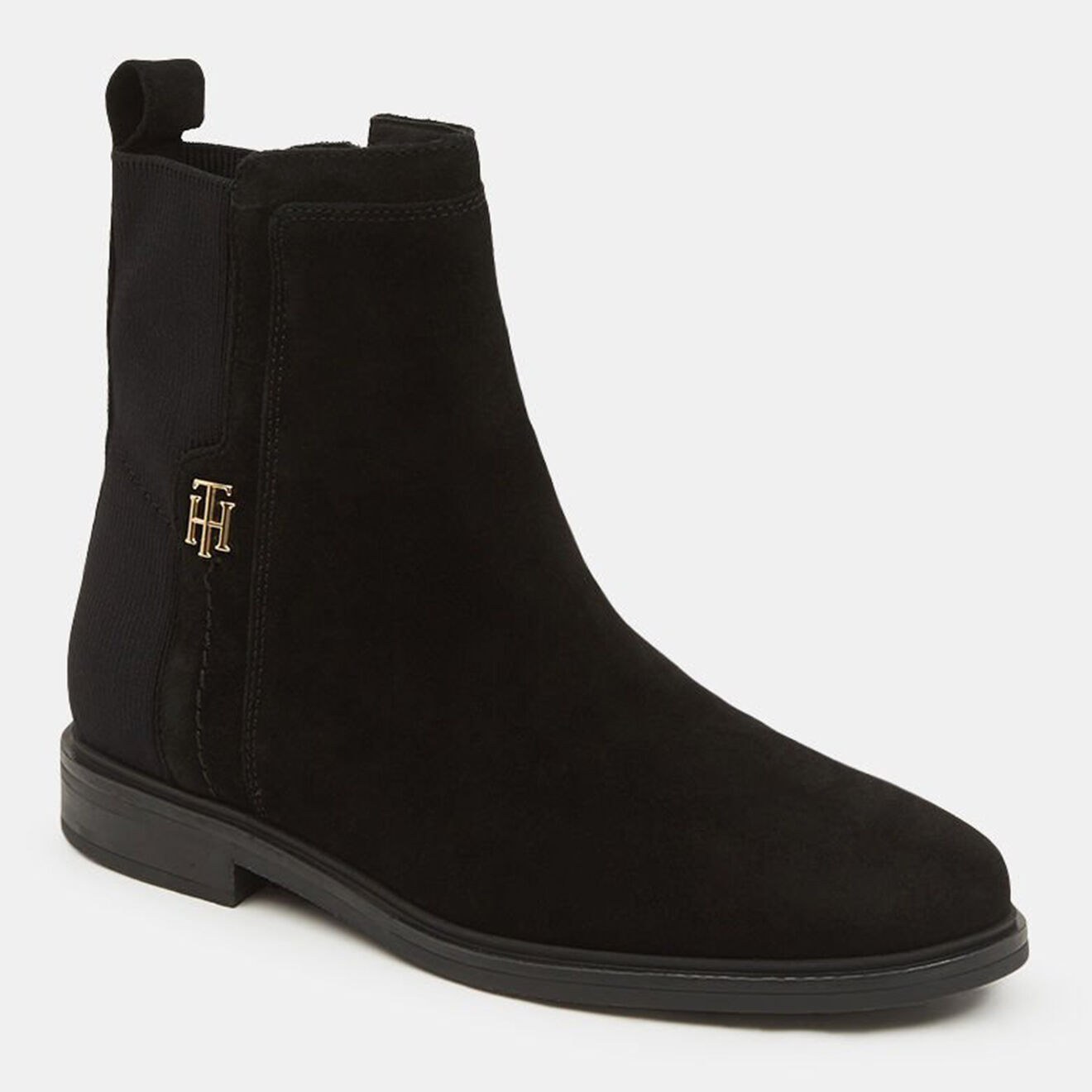 Tommy Hilfiger Bottines en Velours de Cuir Essentials noires