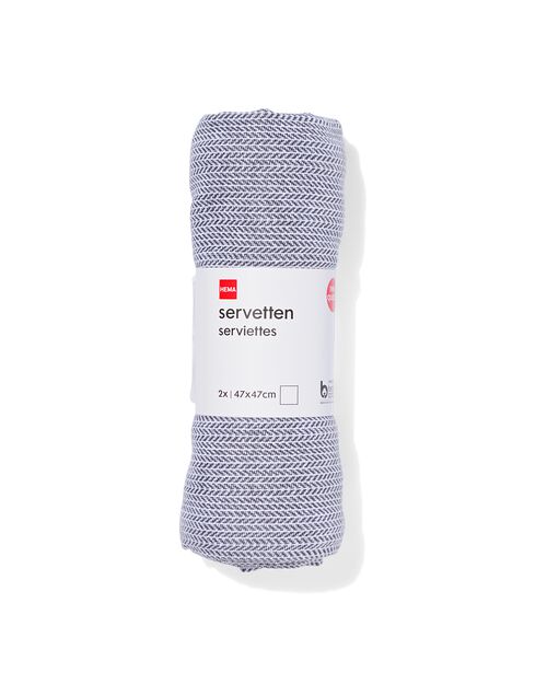 2 serviettes en coton 47x47 gris